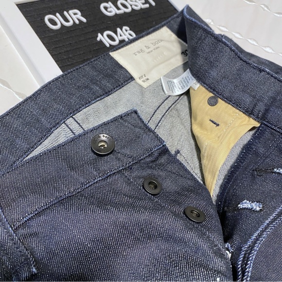 Rag & Bone Fit 2 Slim Tonal Rise Buttoned Stretch Jeans NWOT - Picture 7 of 9